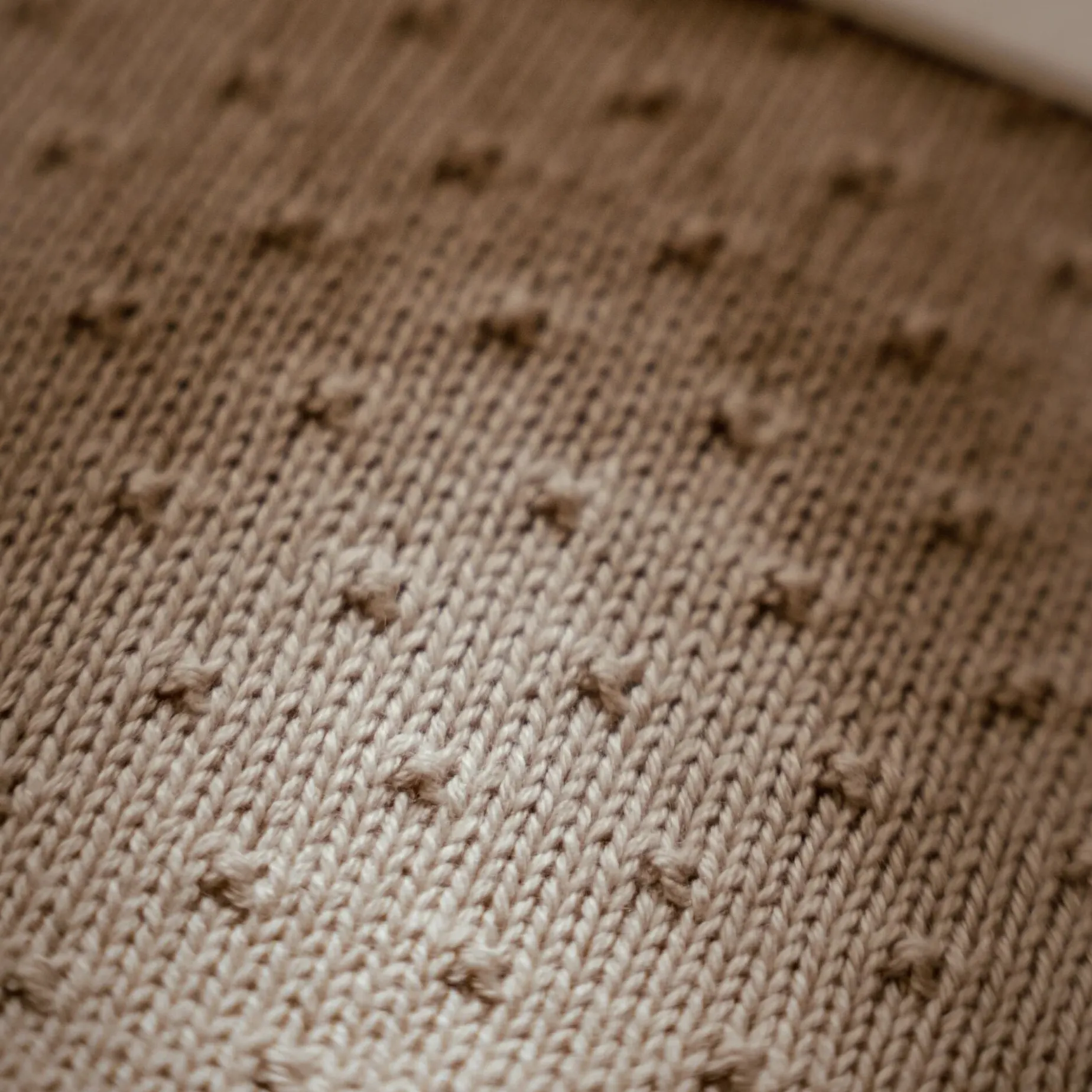 Gebreid wiegdeken - fleece - Beige - Essentials