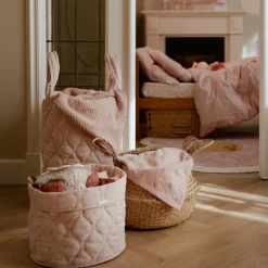 Gebreid wiegdeken - Fleece - Roze - Essentials