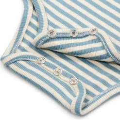 Gestreepte romper korte mouw - Blauw