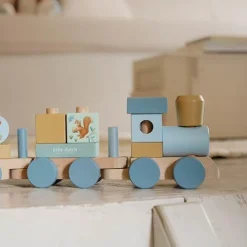 Houten Blokkentrein - Blauw - Forest Friends