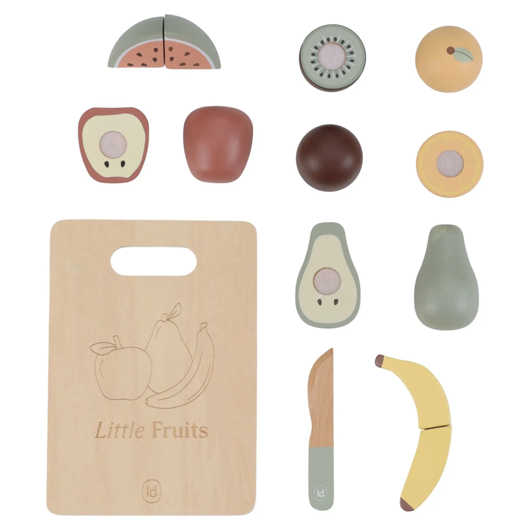 Houten snijfruit - Meerkleurig - Essentials