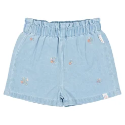 Korte broek geborduurd - Blauw