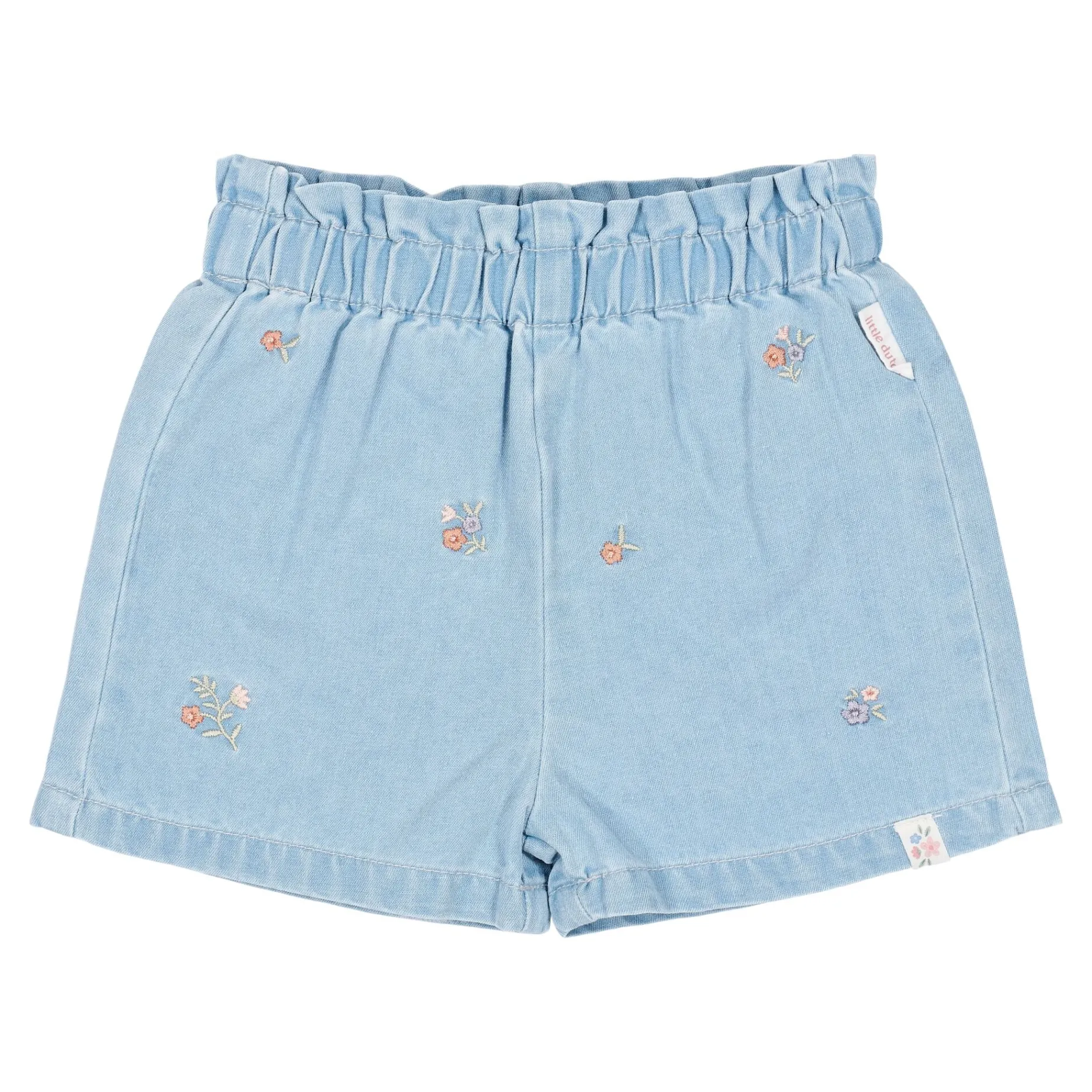Korte broek geborduurd - Blauw