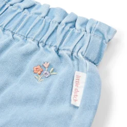 Korte broek geborduurd - Blauw