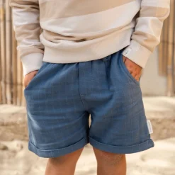 Korte broek linnen - Blauw