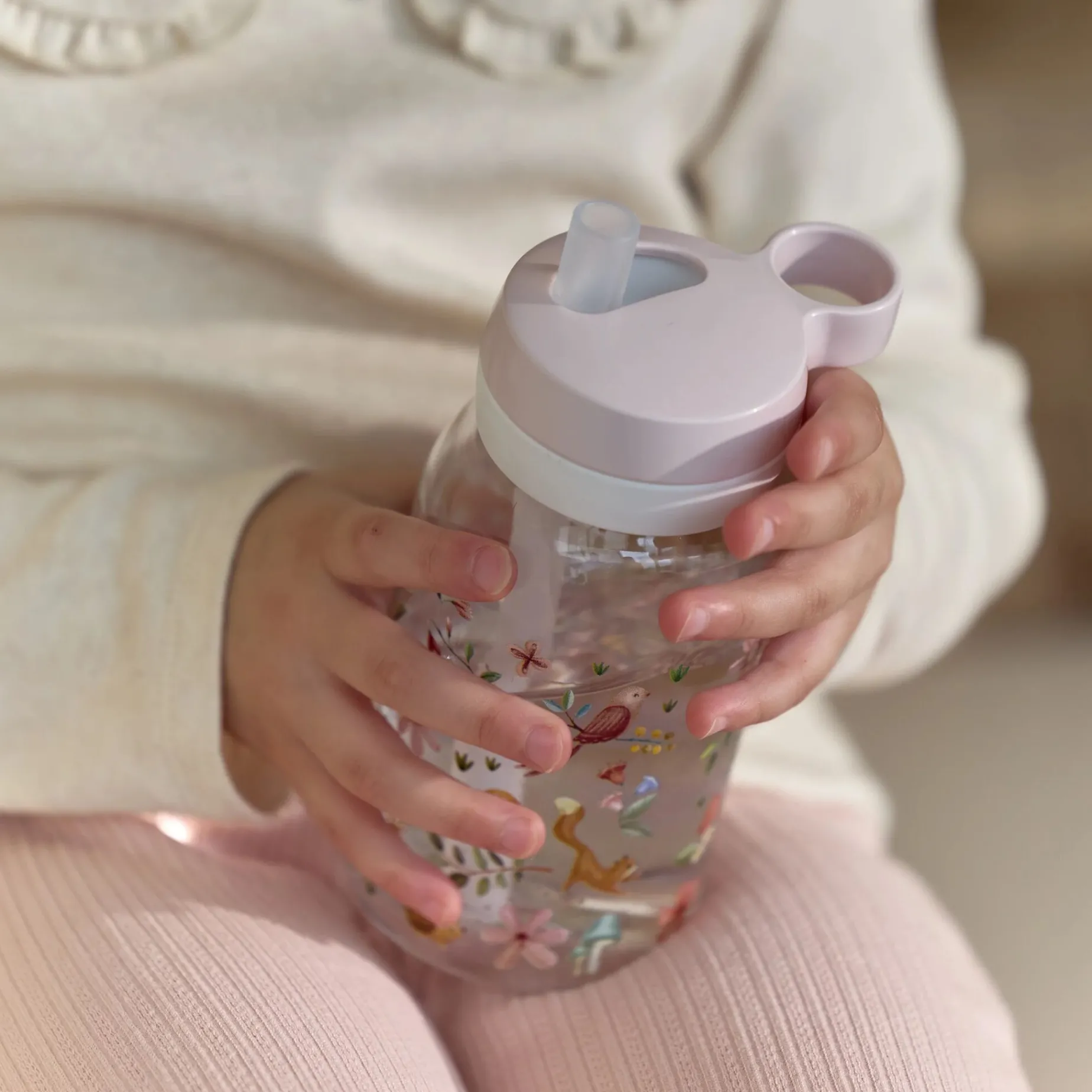 Mepal Drinkfles met rietje 450 ml - Roze