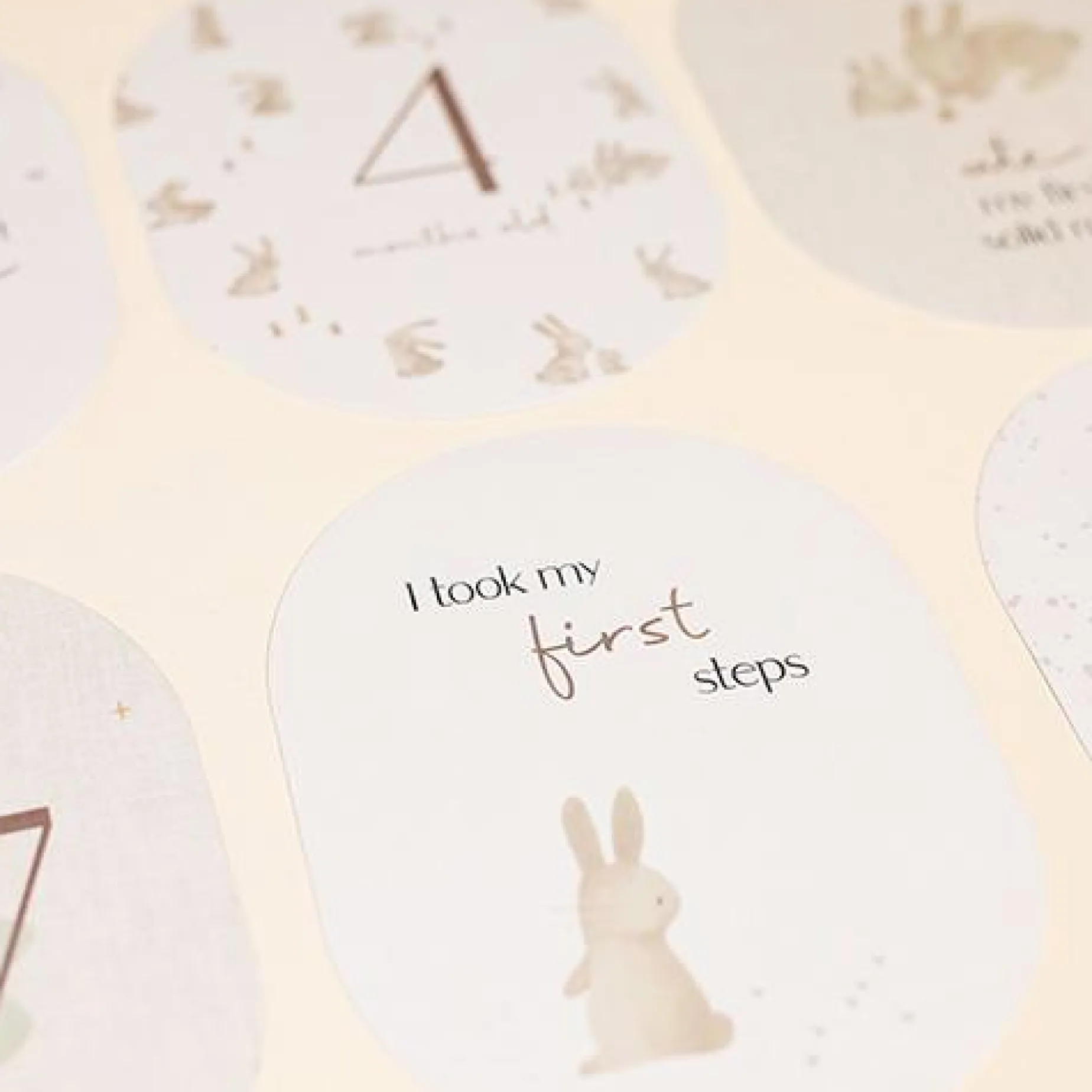 Mijlpaal kaarten - Beige - Baby Bunny - EN
