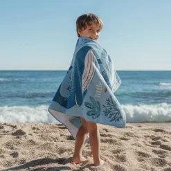 Strandhanddoek - Blauw - Ocean Splash