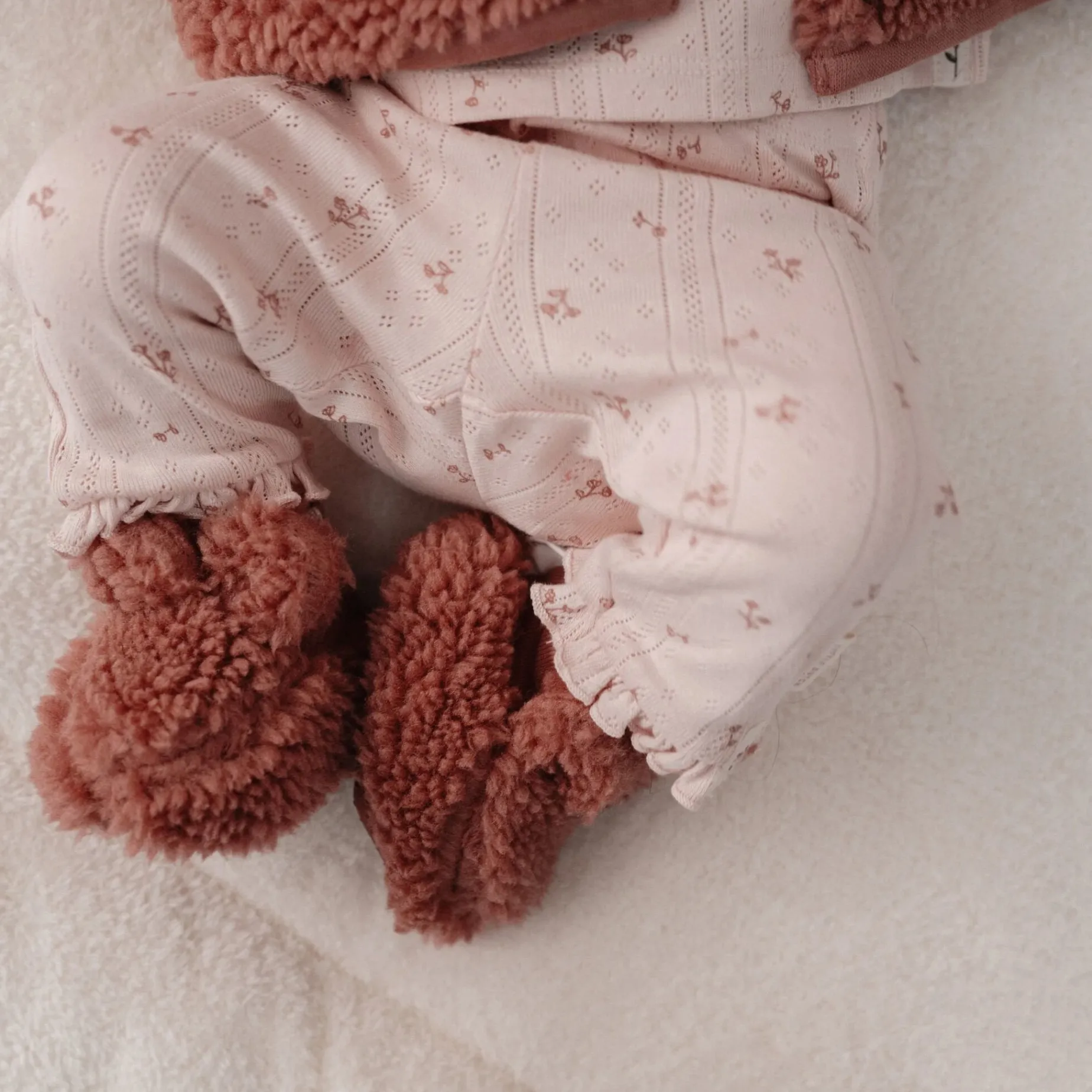 Teddy slofjes - Roze - Newborn Naturals