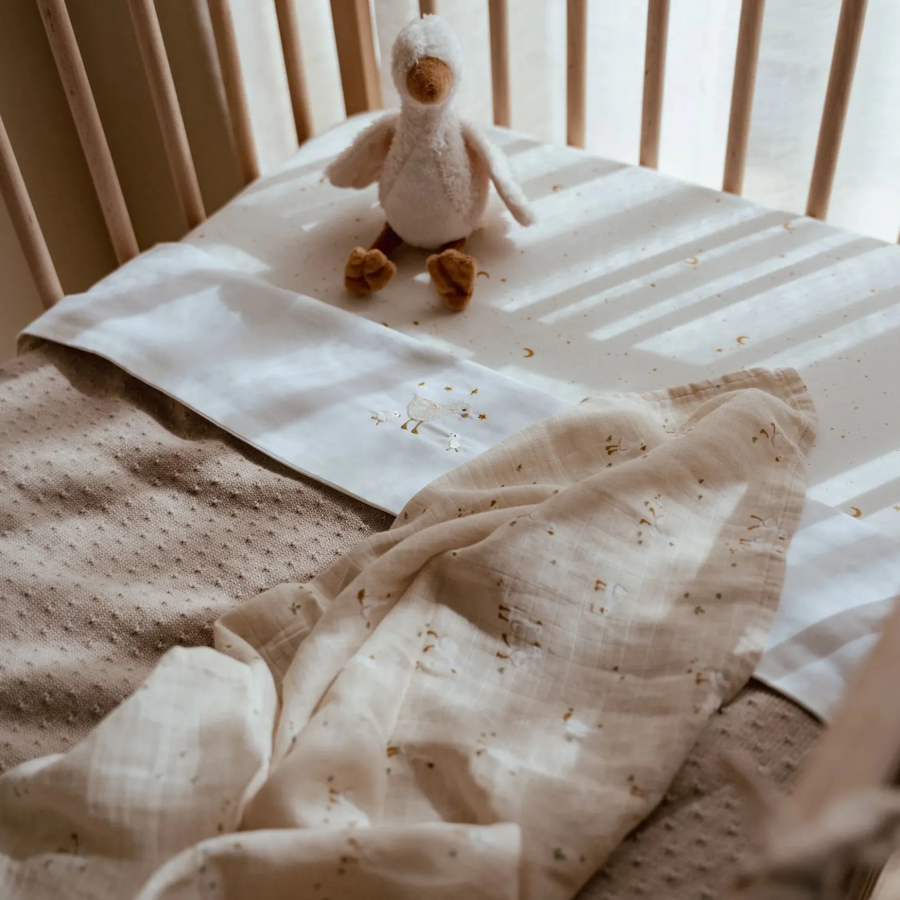 Wieg hoeslaken - Wit - Newborn Naturals - Little Goose