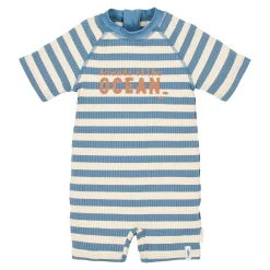 Zwempak korte mouw - Blauw - Ocean Blue Stripes